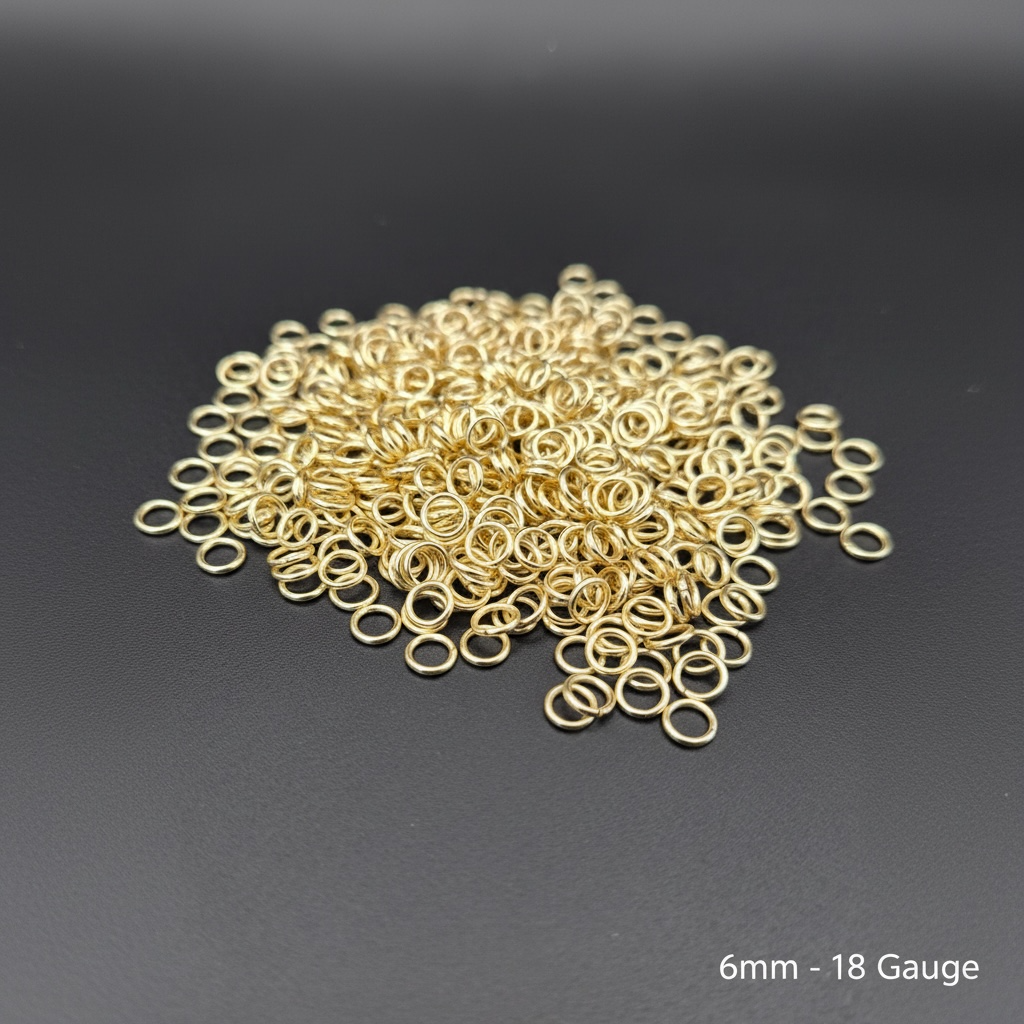 6mm • 18 Gauge - Real 18K Gold Open Jump Rings (50/100 Packs)