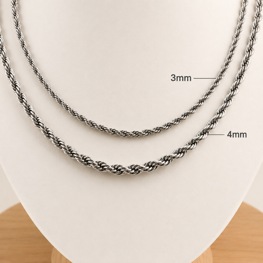 Rope Chain Necklace - Available in 3mm & 4mm