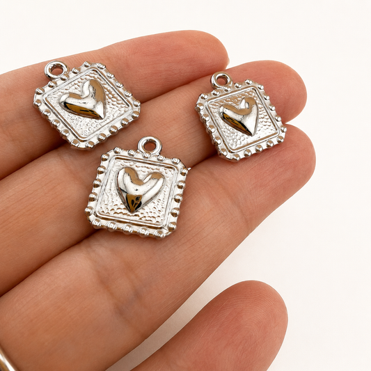 Framed Heart Charm β 17x14mm