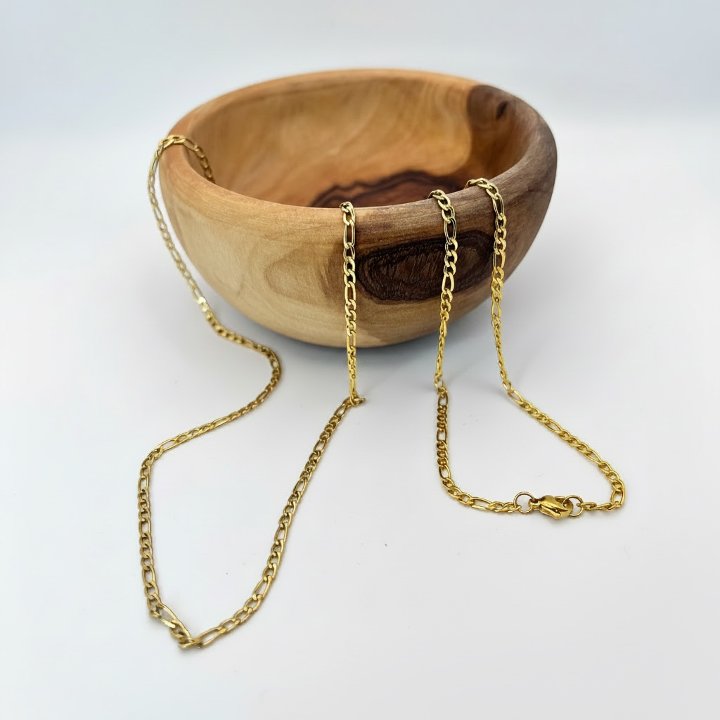 18K Gold Figaro Chain Necklace – 20"