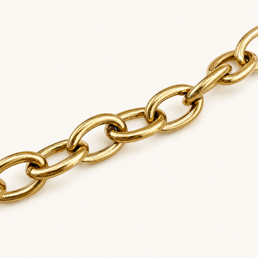 18K Gold Oval Cable Chain β 7x5mm (By the Foot)