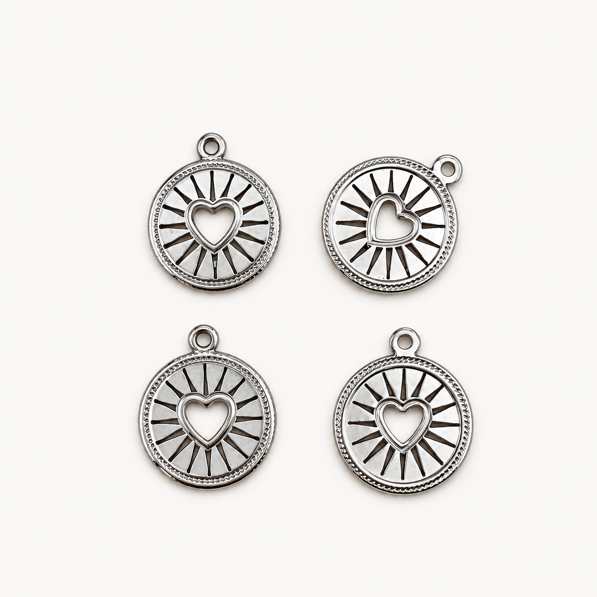 Open Heart Medallion Charm – 18mm