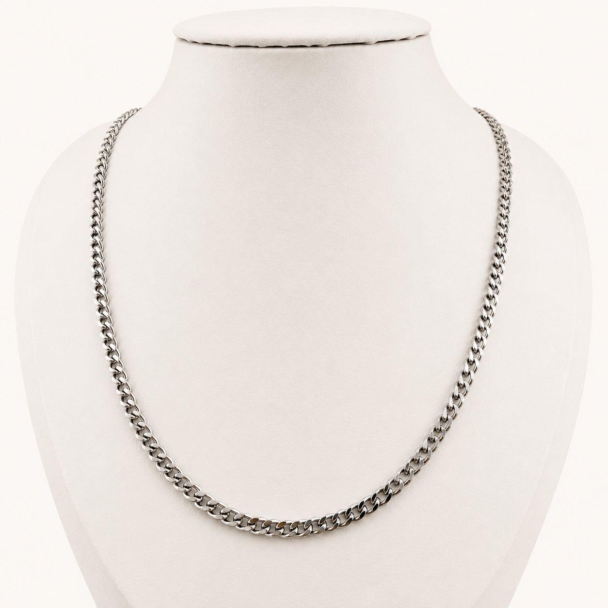 3.8mm Faceted Curb Chain Necklace - 24.4"