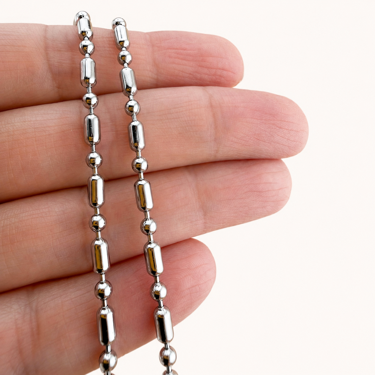 Tube & Ball Chain – 3mm (By the Foot)