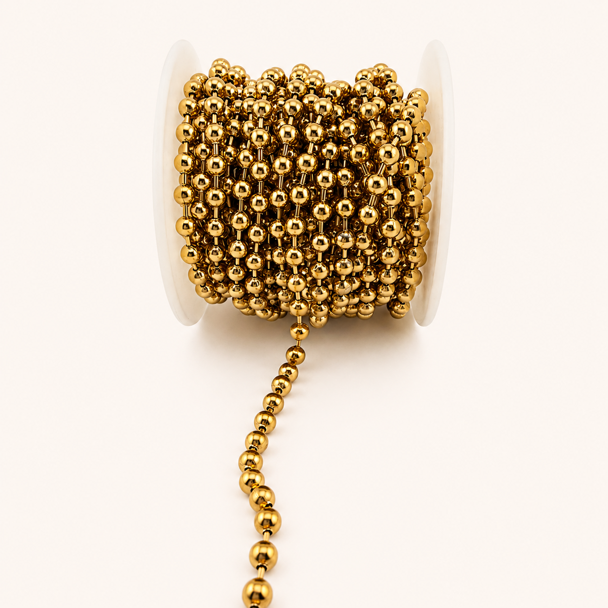18K PVD Gold Ball Chain – 6mm (By the Foot)