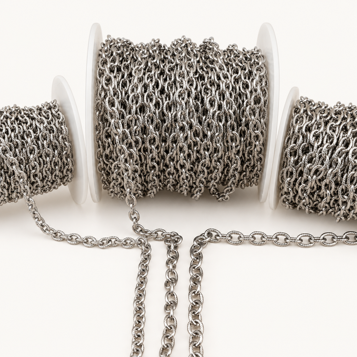 Textured Oval Cable Chain - Multiple Sizes (By the Foot)