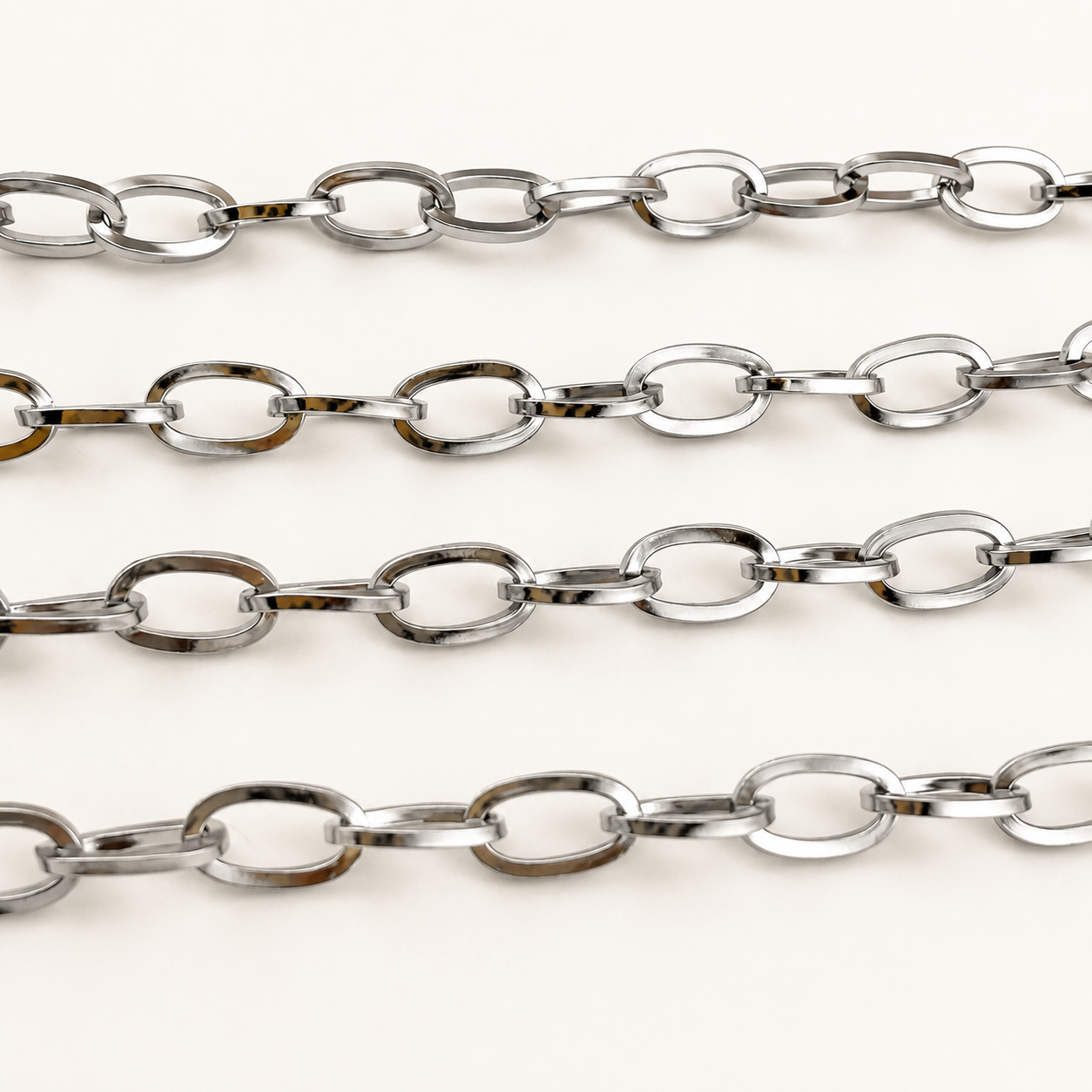 7mm Flat Oval Cable Chain - Gold & Silver Finishes (By the Foot)