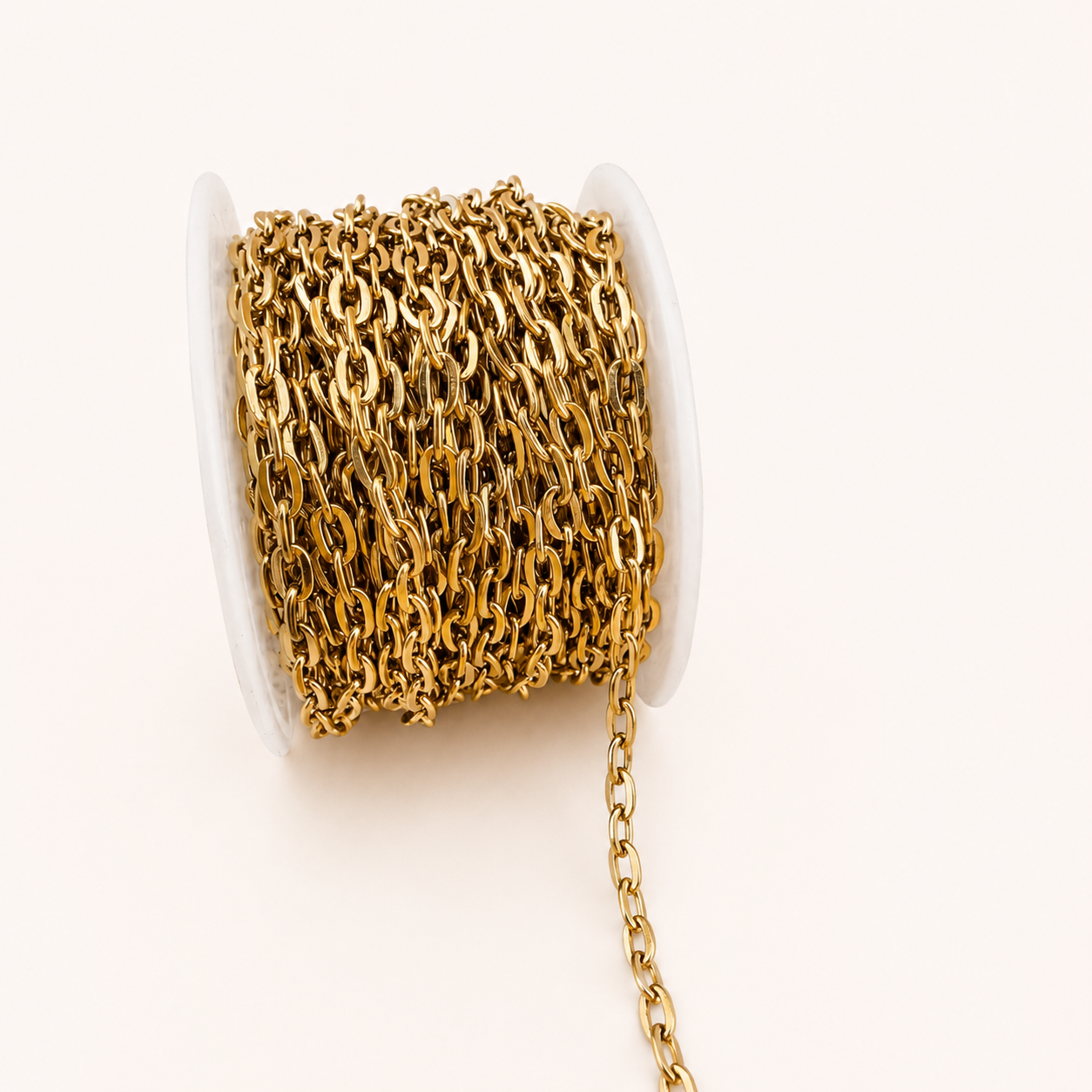 18k Gold Oval Cable Chain - 6x4mm