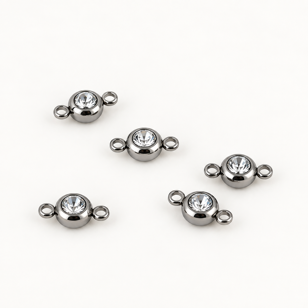 Double Loop Crystal Rhinestone Connector – 12mm