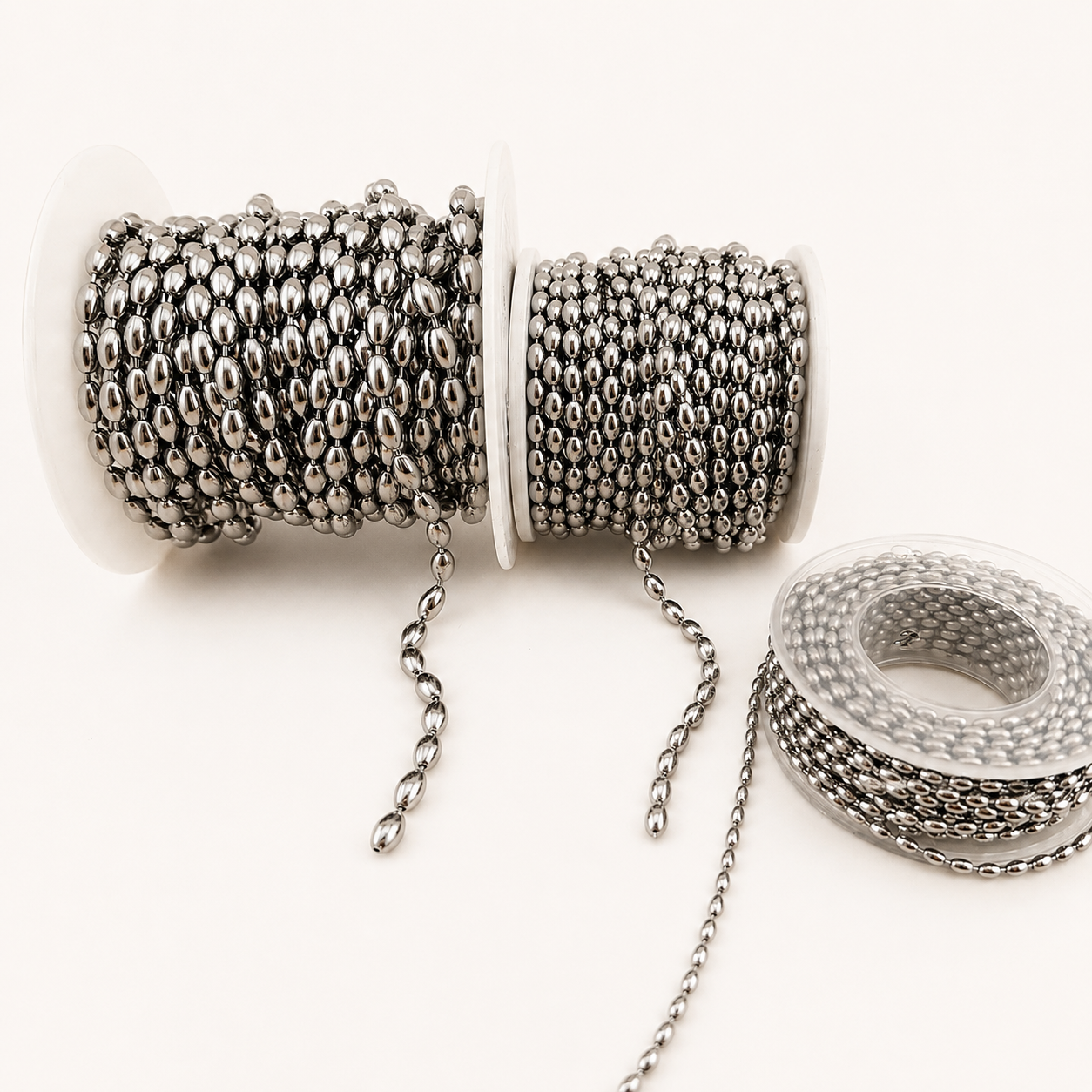 Rice Bead Ball Chain – Multiple Sizes (By the Foot)