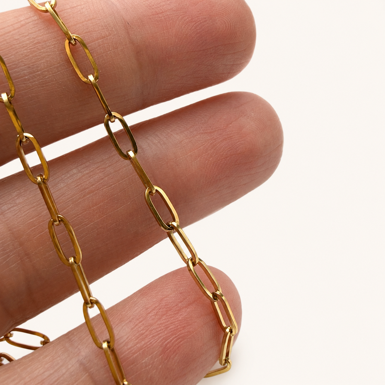 18K Gold PVD Paperclip Chain - 6.5mm