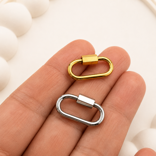 21mm Oval Screw Carabiner - 18K Gold PVD & Silver Finishes
