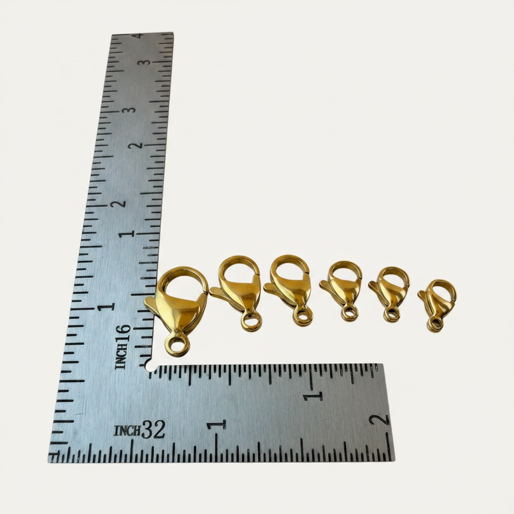 Real 18K Gold IP Lobster Clasp - Multiple Sizes