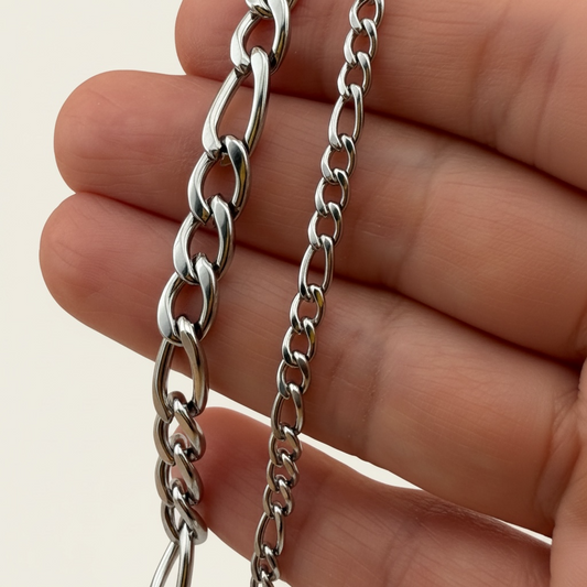 Figaro Chain - Multiple Sizes (By the Foot)