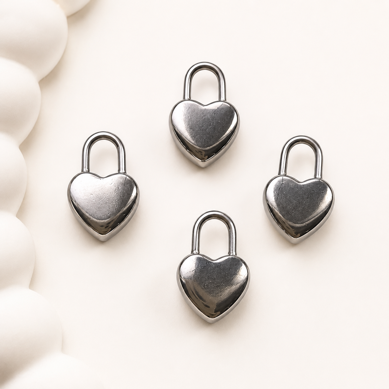 Heart Padlock Charm - 20mm