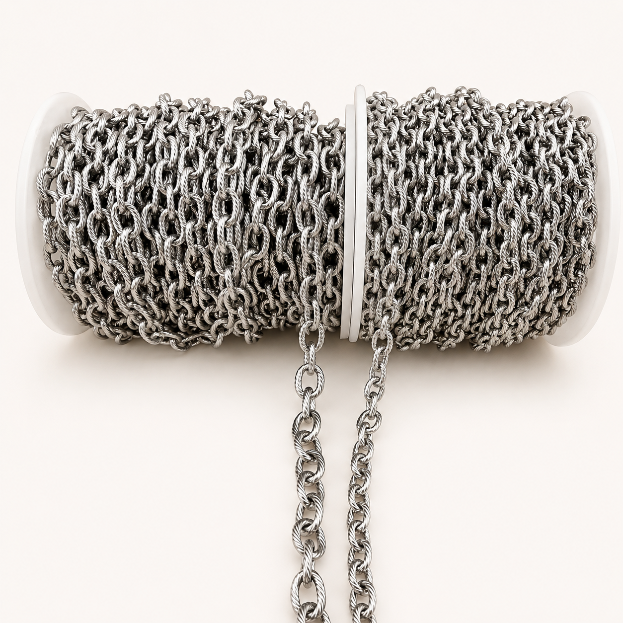 Textured Oval Cable Chain - Multiple Sizes