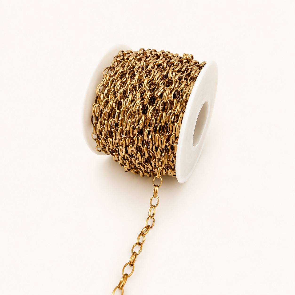 18K Gold Oval Cable Chain - 6x4mm (By the Foot)