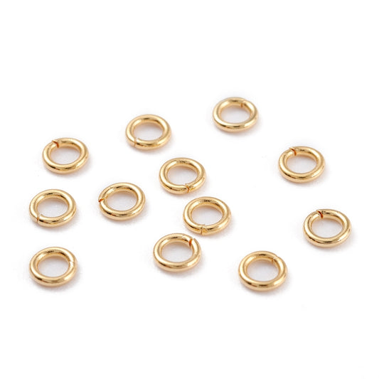 6mm β’ 18 Gauge - Real 18K Gold Open Jump Rings (50/100 Packs)