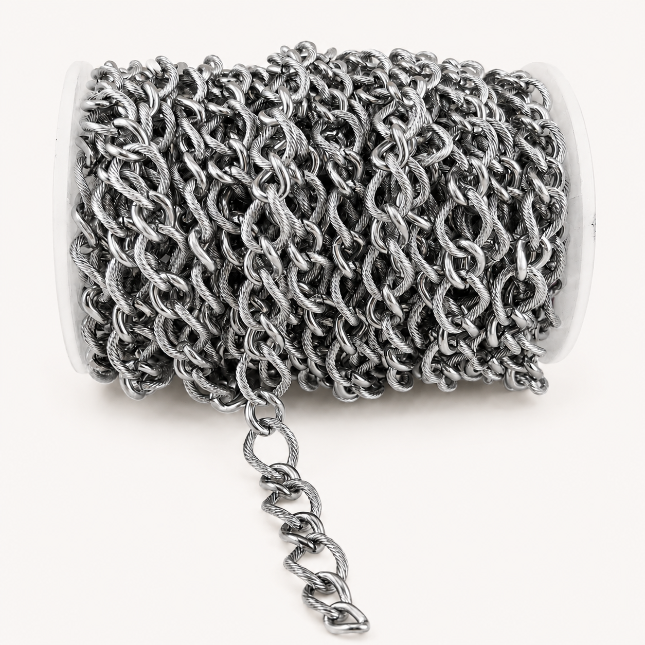 Textured Twisted Curb Chain β 13.5mm (By the Foot)