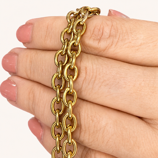 18K Gold Oval Cable Chain - 8x6mm (By the Foot)