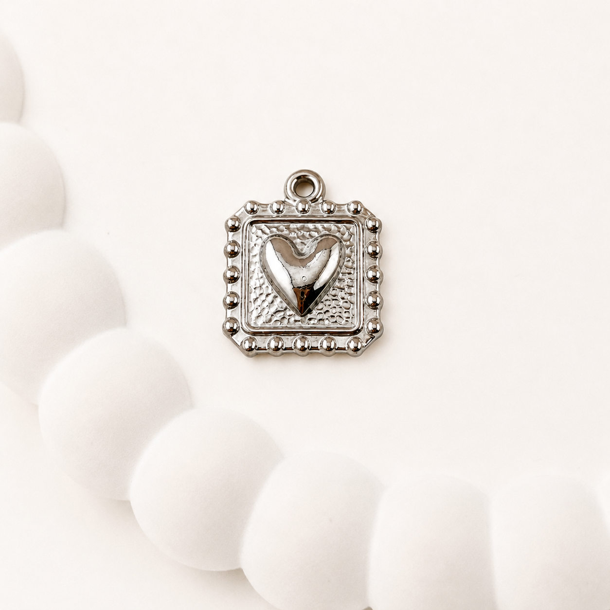 Framed Heart Charm – 17x14mm