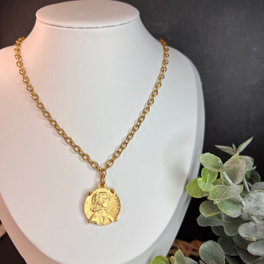 Bella Antiqued Coin Necklace