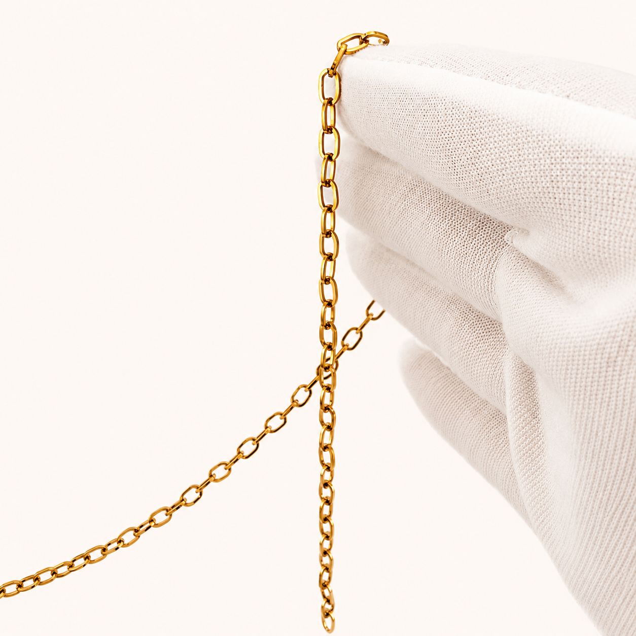 18K Gold Flat Oval Cable Chain - 6.6x4mm