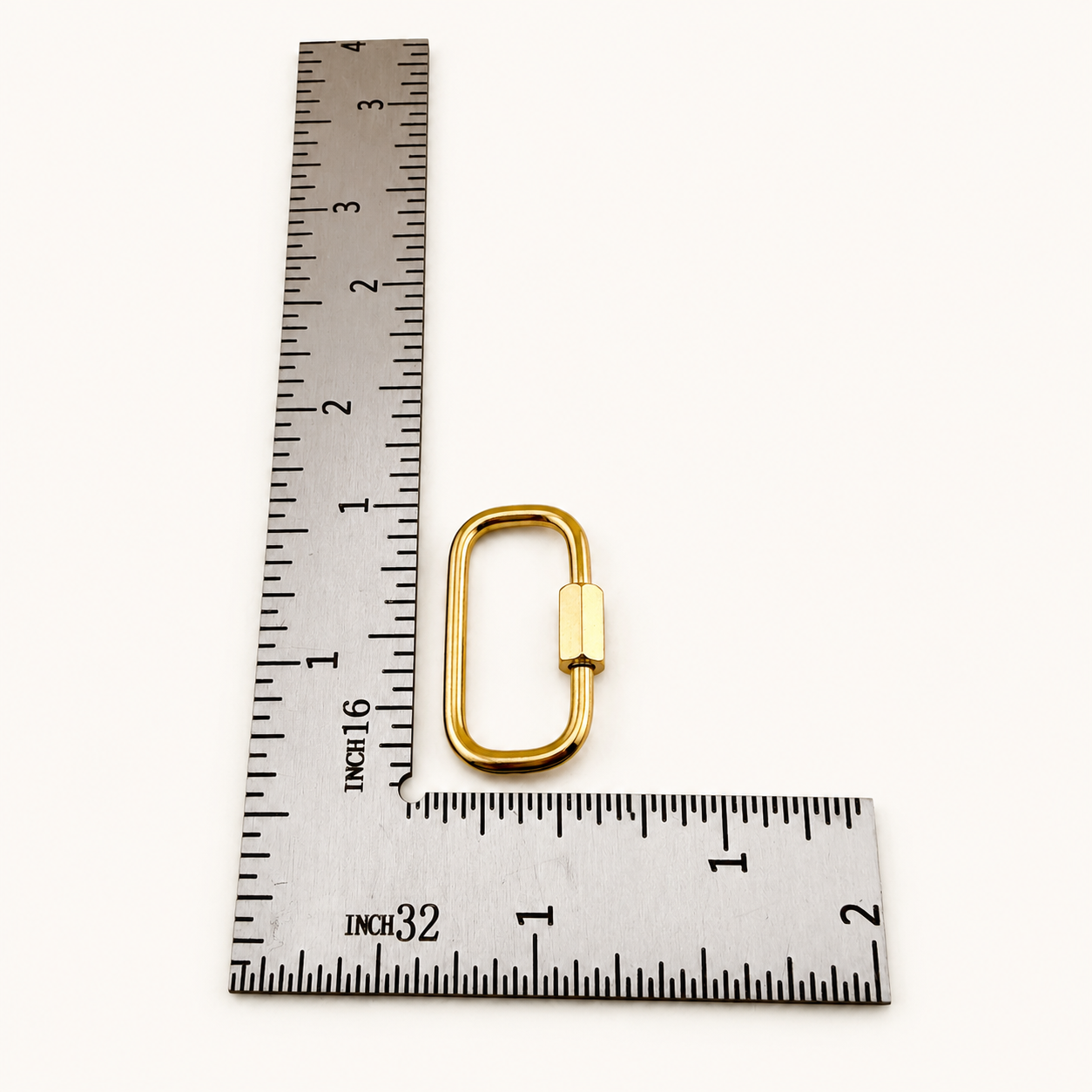 25mm Real 18K Gold Rectangle Carabiner