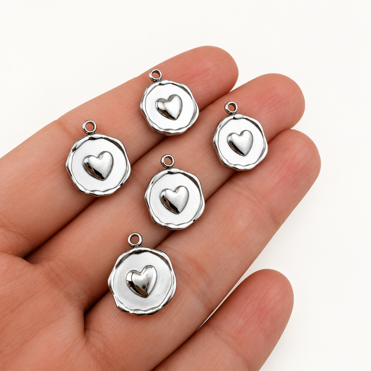 Paw Print & Heart Medallion Charms – 16mm
