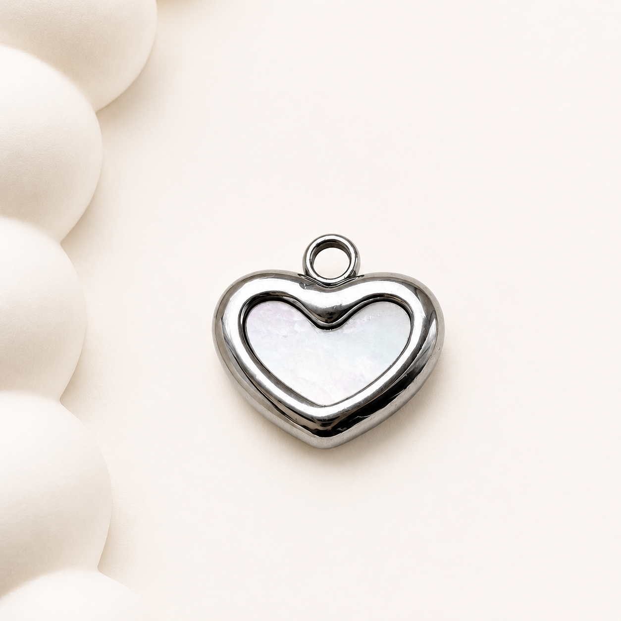 11mm Shell Heart Charm -Gold & Silver Finishes