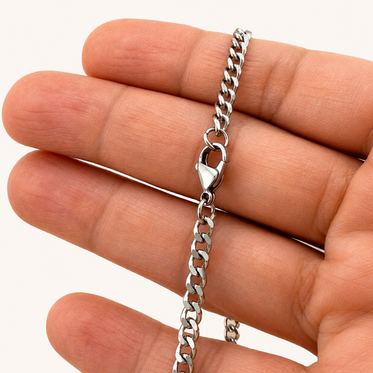 3.8mm Faceted Curb Chain Necklace - 24.4"