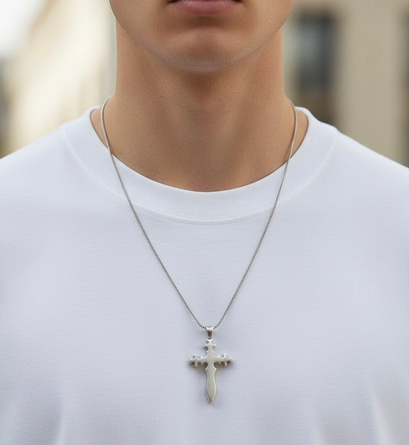 Warrior Blade Cross Pendant - 27.5x20mm