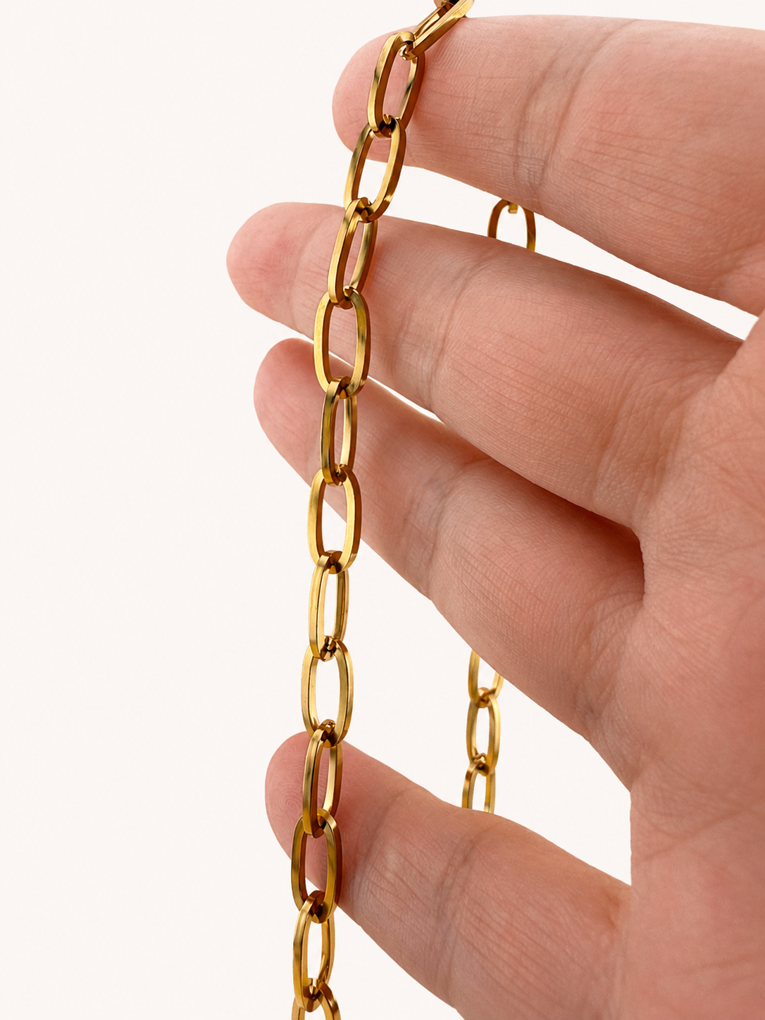 18K Gold Paperclip Chain Necklace – 18 in