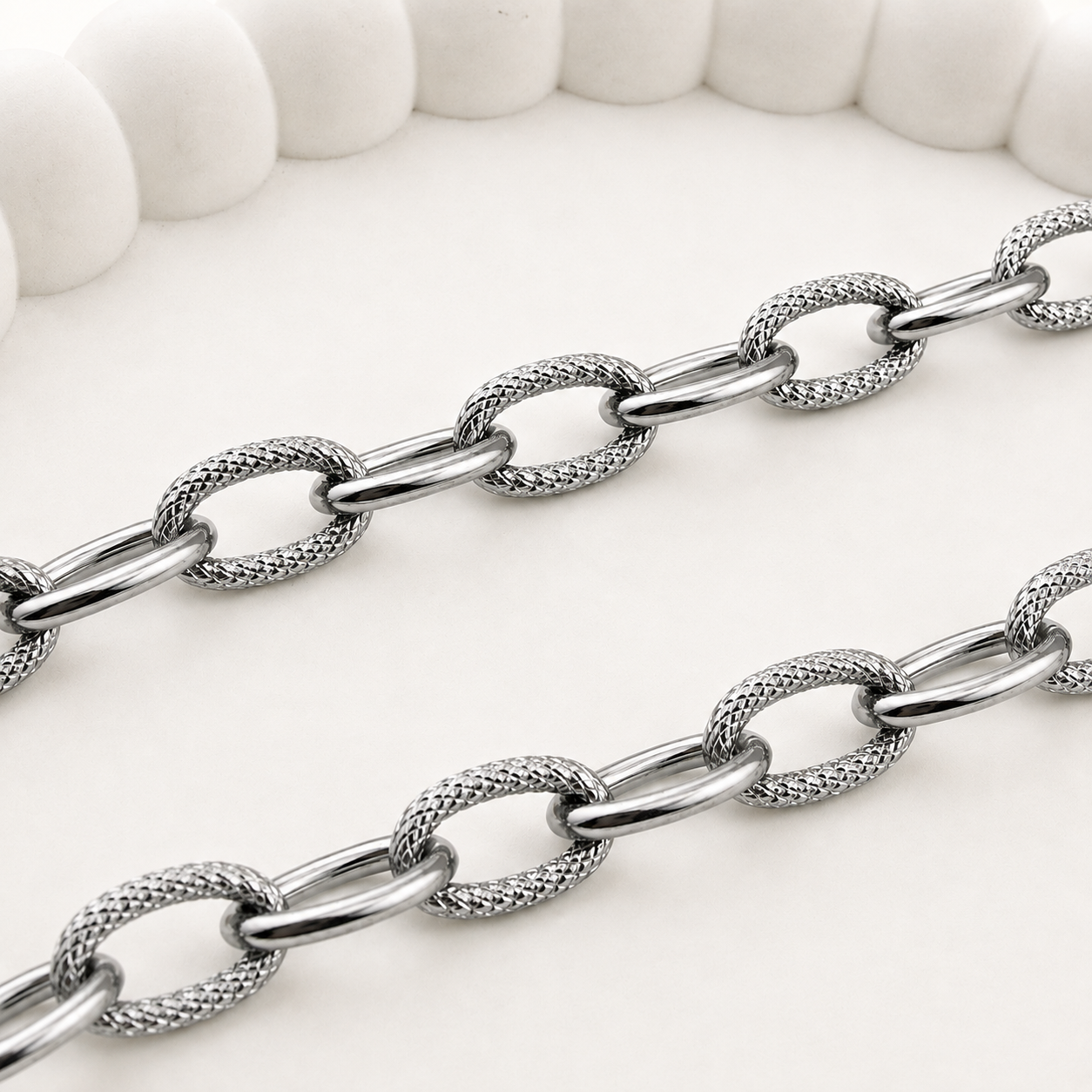 Chunky Alternating Textured Cable Chain – 13.5mm (By the Foot)