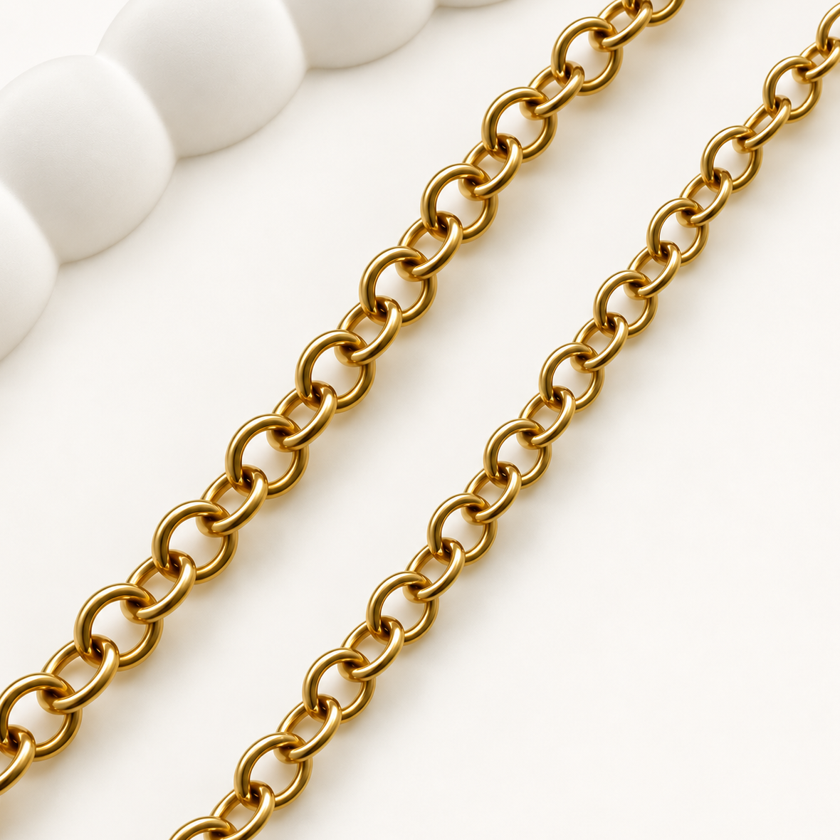 18K Gold Ion Plated Round Chain – 5mm