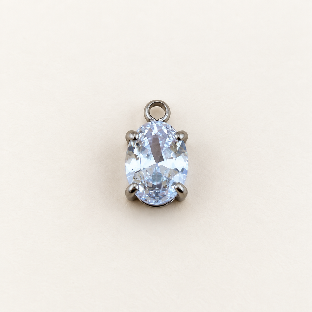 Oval Cubic Zirconia Charm – Multiple Sizes