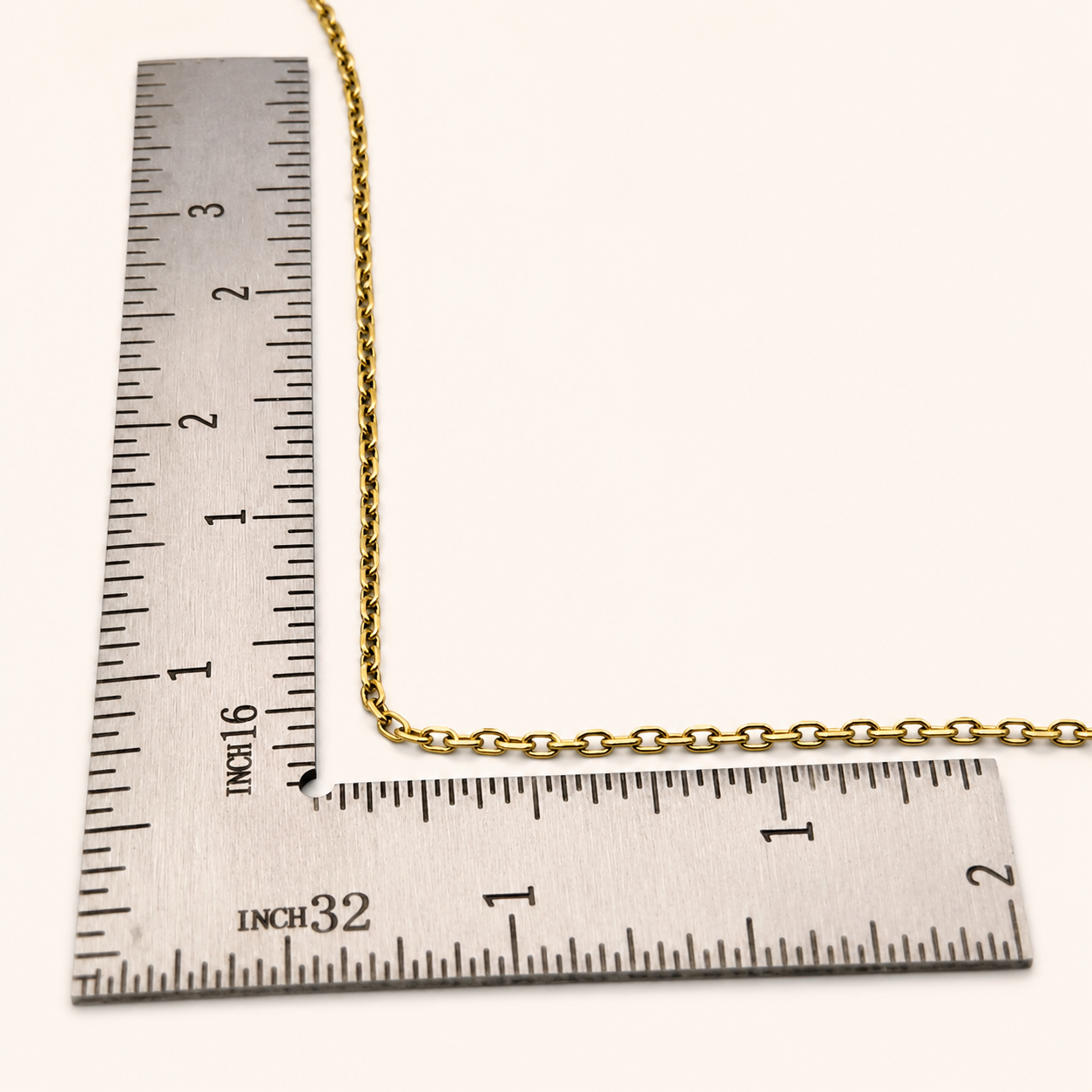 18K Gold Cable Chain - Extra Fine 2.5mm Faceted