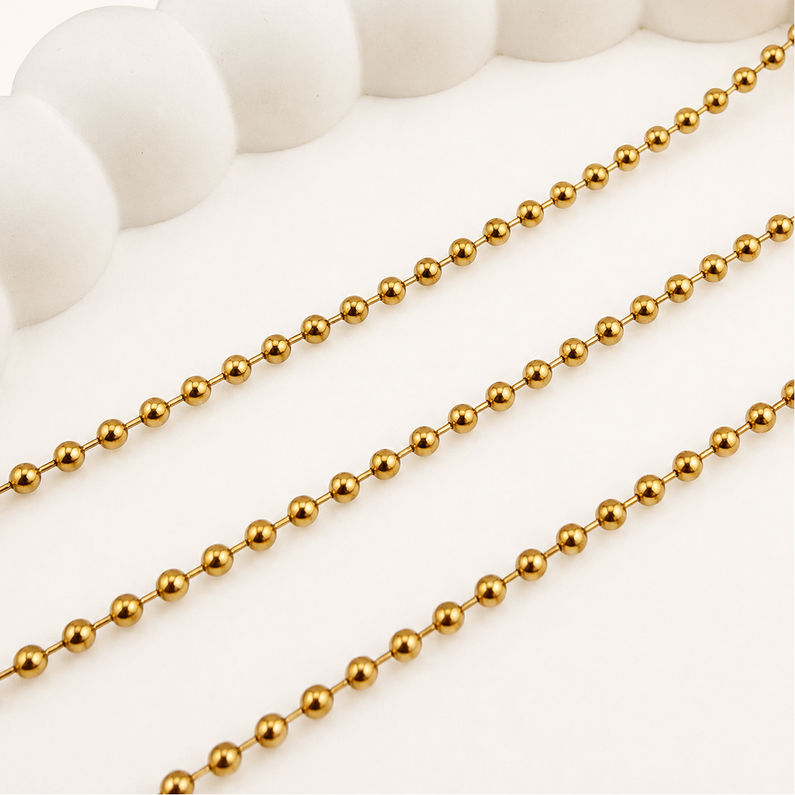 Gold Ball Chain - 2mm (By the Foot)