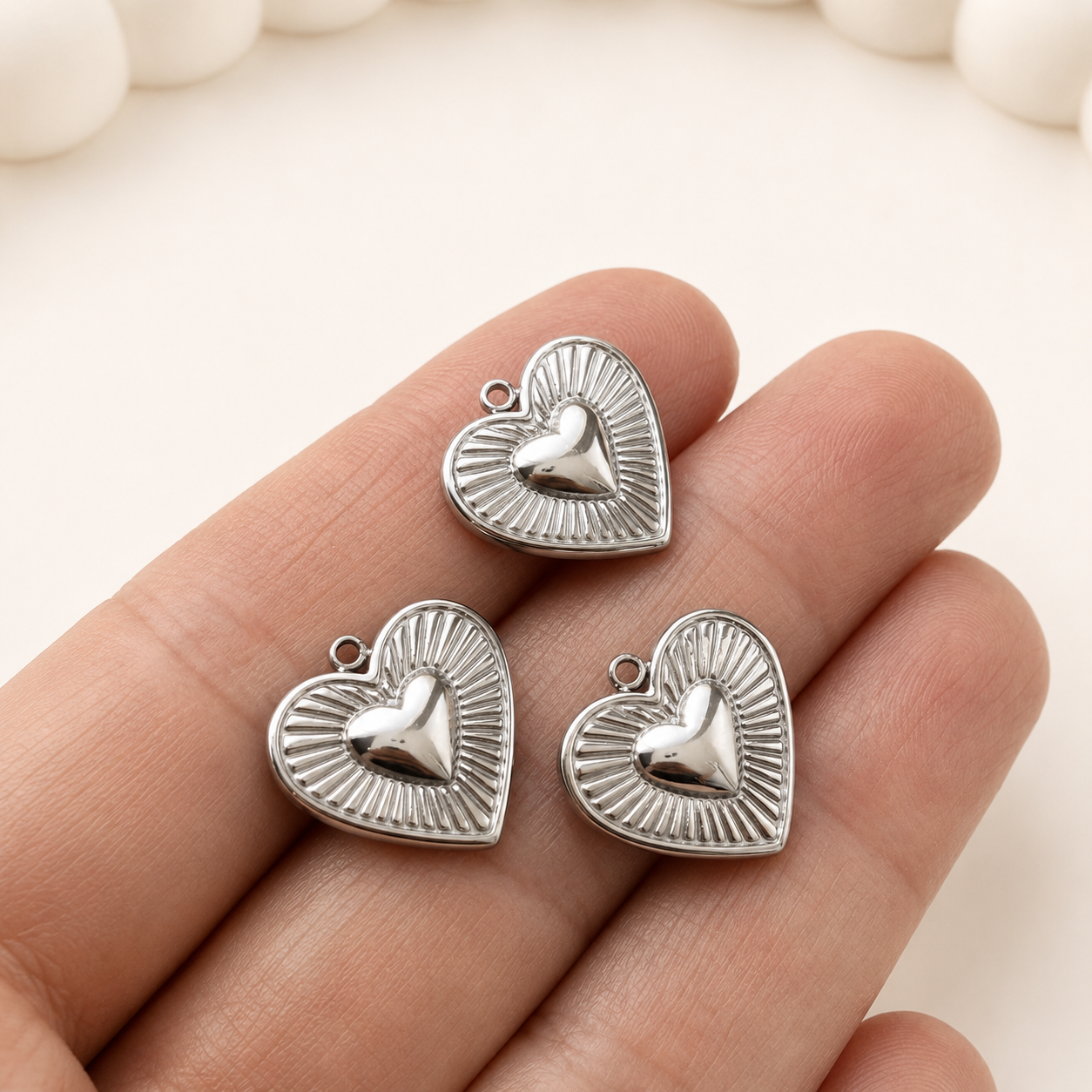 Halo Heart Minimal Charms - 16x15mm