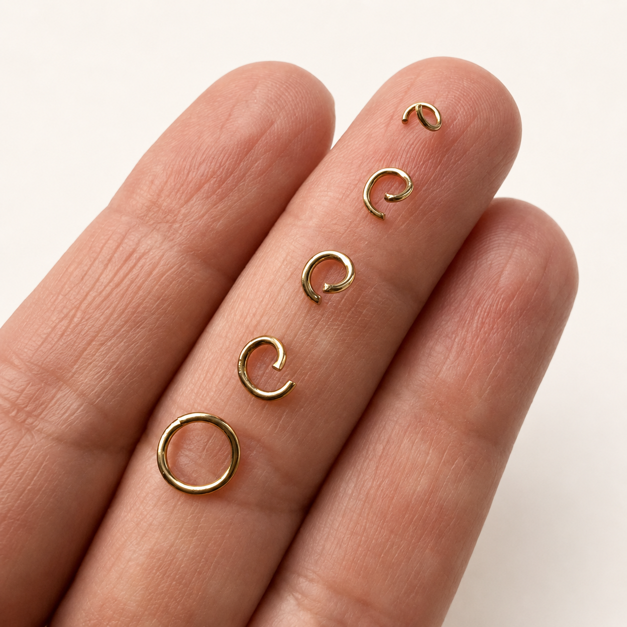 Real 18K Antiqued Gold Open Jump Rings - Multiple Sizes