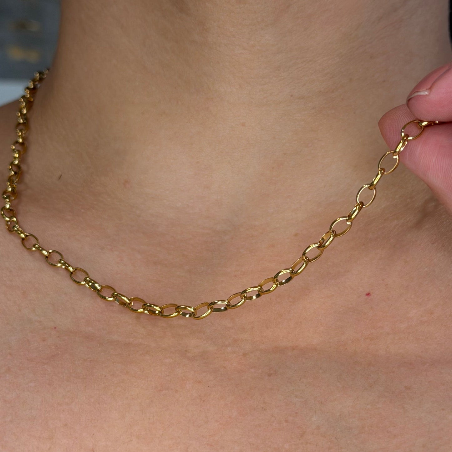 18K Gold-plated Cable Chain Necklace