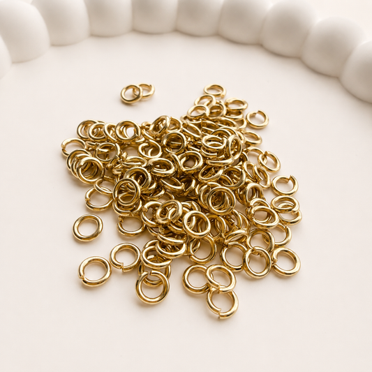 5mm • 18 Gauge - 24K Gold Open Jump Rings