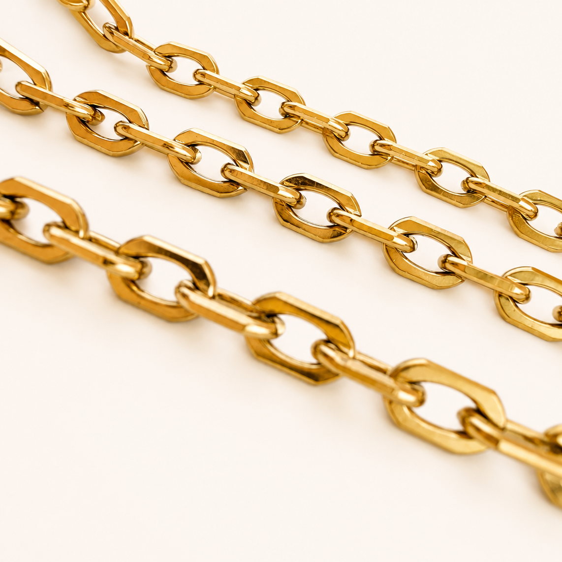 18k Gold Modern Cable Chain - 8.5x5.5mm (By the Foot)