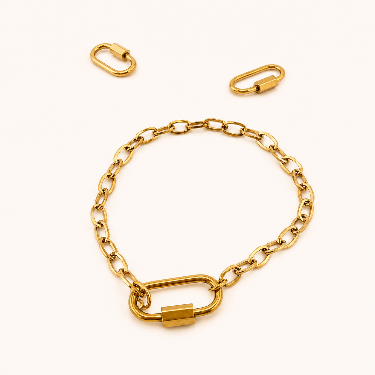 21mm Oval Screw Carabiner - 18K Gold PVD & Silver Finishes