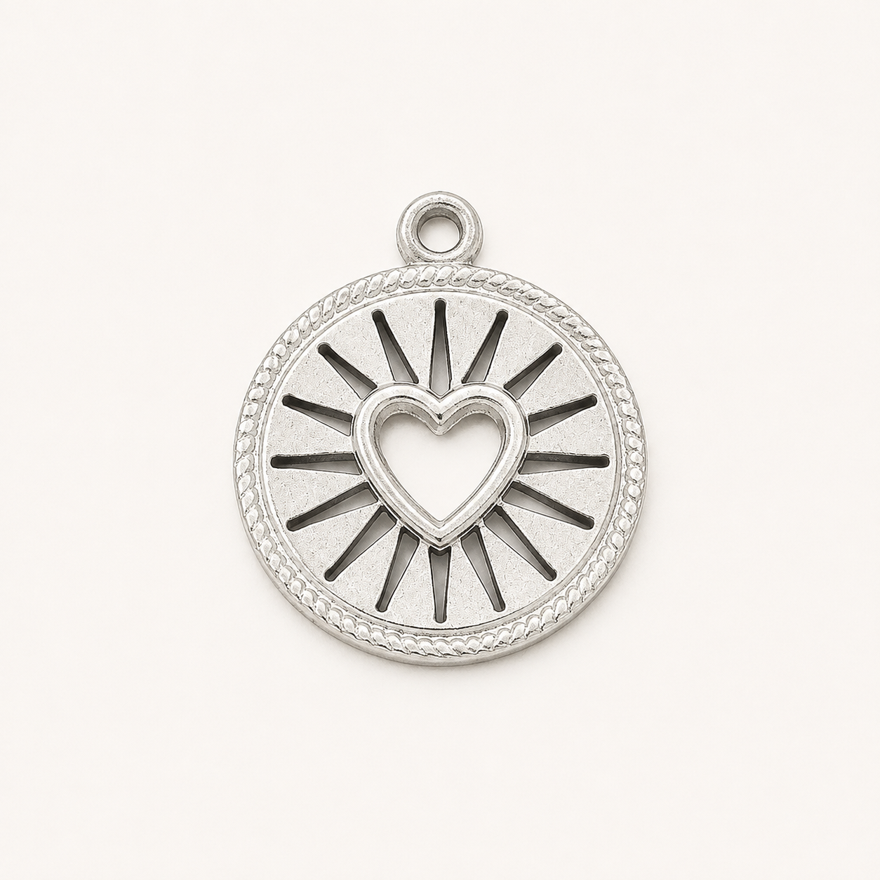 Open Heart Medallion Charm – 18mm