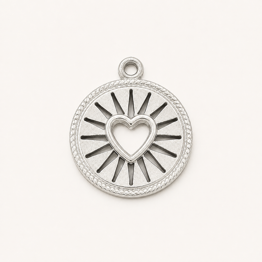 Open Heart Medallion Charm – 18mm