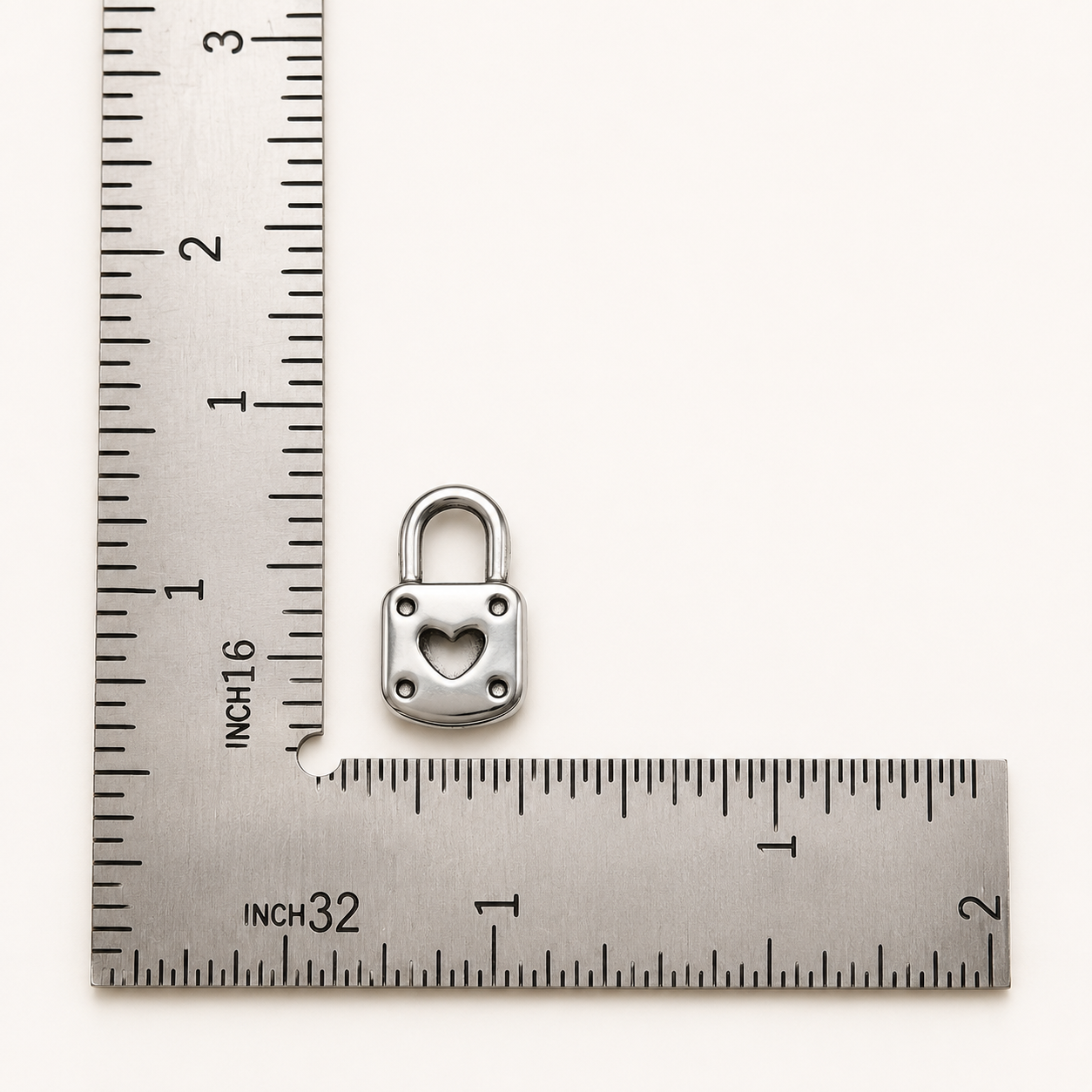 Heart Cutout Padlock Charm - 18mm