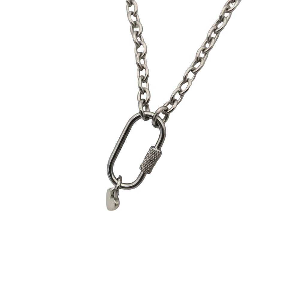 26mm Stainless Steel Oval Textured Screw Carabiner – Gold & Silver Finishes