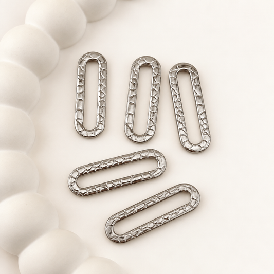 Textured Oval Linking Ring – 25mm