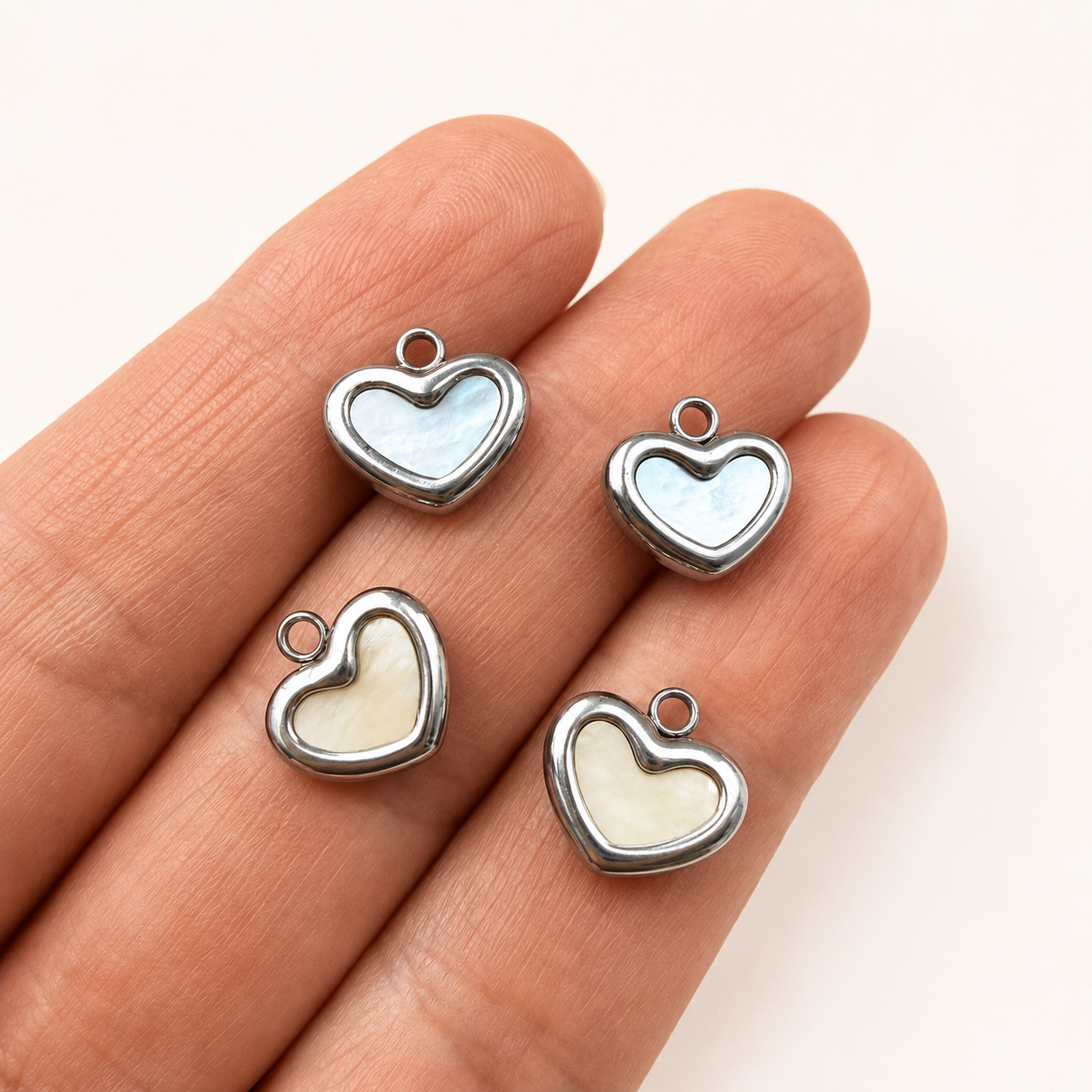 11mm Shell Heart Charm -Gold & Silver Finishes
